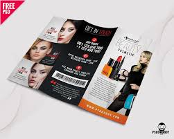 beauty salon trifold brochure psd