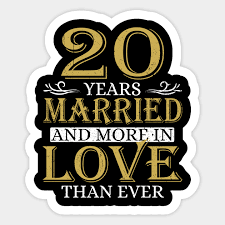 Most popular song 20 years ago: 20th Anniversary 20 Years Married 20th Wedding Anniversary Gifts Sticker Teepublic