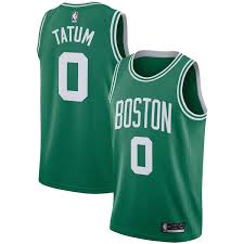 Majestic Athletic Mens Boston Celtics Jayson Tatum Swingman Jersey Green