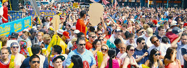 You can also prepare in advance by eating a lot of hot dogs and practicing swallowing large amounts of food quickly. The Hot Dog Eating Contest A Tale As Tall As 73 Hot Dogs Nathan S Famous