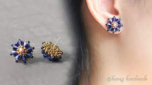 moonlight beaded stud earrings simple