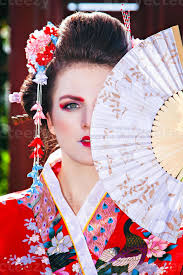 fancy geisha makeup 1358932 stock photo