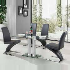 Jet Small Clear Glass Dining Table With