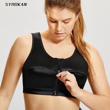 2019 Syrokan Womens High Impact Back Support Zip Front Close Plus Size Sports Bra From Kangshifuwat 40 36 Dhgate Com