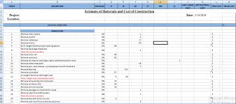 building estimation and material