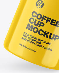 Free for personal and commercial use. Glossy Coffee Cup W Splash Mockup In Cup Bowl Mockups On Yellow Images Object Mockups