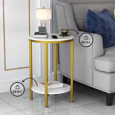 Tea Table Bedside Table Marble Effect