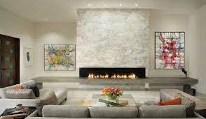 White Marble Tile Fireplace Heart And