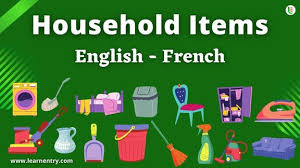 household items names in french and
