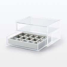 acrylic case w lid 2rows clear muji