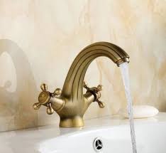 antique centerset brass bathroom sink