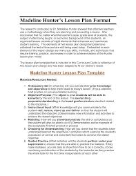 Free Microsoft Word Madeline Hunters Lesson Plan Format