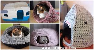 The first tutorial is for those who like crocheting. Crochet Cat House Nest Bed Patterns Instructions
