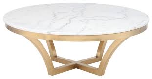 Round Marble Coffee Table With Brushed