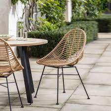 2 X Bamboo Garden Dining Chairs