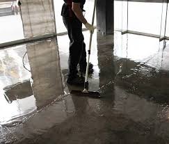 polished concrete flooring with clear