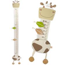 Im Wood And Fabric Wall Growth Chart Height Measurement Scale Ruler For Kids Cow