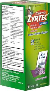 zyrtec 24 hour childrens allergy syrup