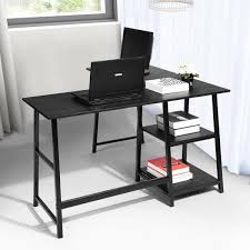 Buy computer desks and workstations online at low prices in united states from cymax store. Furniturer 44 In L Shaped Black Computer Desk With Shelves Drogba Black The Home Depot