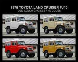 1978 Toyota Land Cruiser Fj40 Oem Colors And Codes Ih8mud