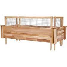 Jumbl Raised Garden Bed 24 In X 48 In X 10 In Elevated Canadian Cedar Wood Herb Garden Planter Brown