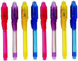 Amazon Com Dazzling Toys Invisible Ink Pen Disappearing Magic Pen With Built In Uv Light Pack Of 4 Magic Marker Spy Pen Secret Message Writer Party Favor Creative Entertainment Toys Games