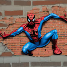 3d Spiderman Graffiti Style In A Brick