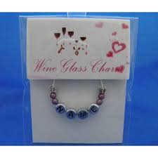 Personalised Name Wine Glass Charm With