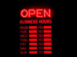 led open closed sign with business