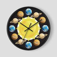 Space Planets Wall Clock Planets Round