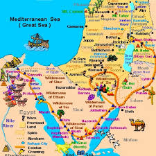 Old Testament Map Of Promise Land Including Gaza Bible