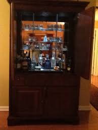Glass Shelves Armoire Bar Liquor Cabinet