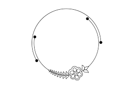 outline flower circle frame fl