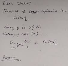 formula for copper hydroxide science