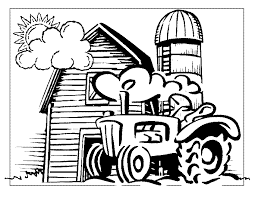 Find cute pages to color that your kid will love. Tractor And Barn Printable Coloring Page