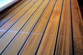 non slip teak wood floor at spa