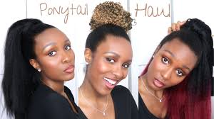 A messy ponytail hairstyle is perfect for your every day look or even for a special night out. Hair Haul Alert 7 Synthetic Ponytail Hairstyles Drawstring Ponytail On Natural Hair Youtube