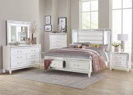 glam white embossed queen 5 pc bedroom