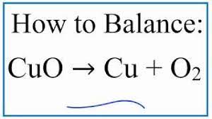 how to balance cuo cu o2 copper