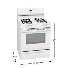 gas range with manual clean in white