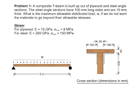 answered problem 1 a composite t beam