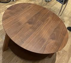 Round Wooden Coffee Tea Table With Open