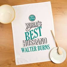 personalised best husband tea towel