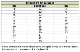 Shoe Size Charts American Checkout