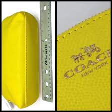 coach cosmetic bag bright yellow f52697