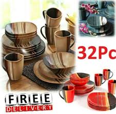 32 Piece Square Dinnerware Set Dishes