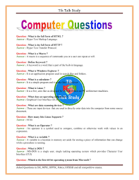 A concave lens computer awareness bits for competitive exams. Computer Questions For Clerks Exam Images Tik Talk Study
