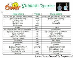 organizing our summer daily routine