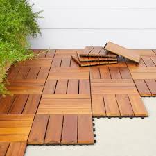 Acacia Wood Interlocking Wood Deck Tile