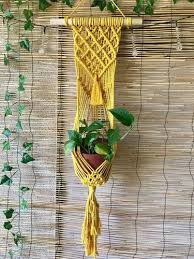 Yellow Cotton Rope Golden Macrame Wall